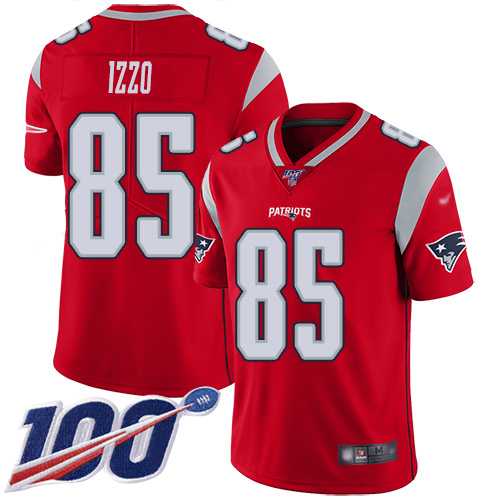 New England Patriots Football #85 100th Season Inverted Legend Limited Red Men Ryan Izzo NFL Jersey